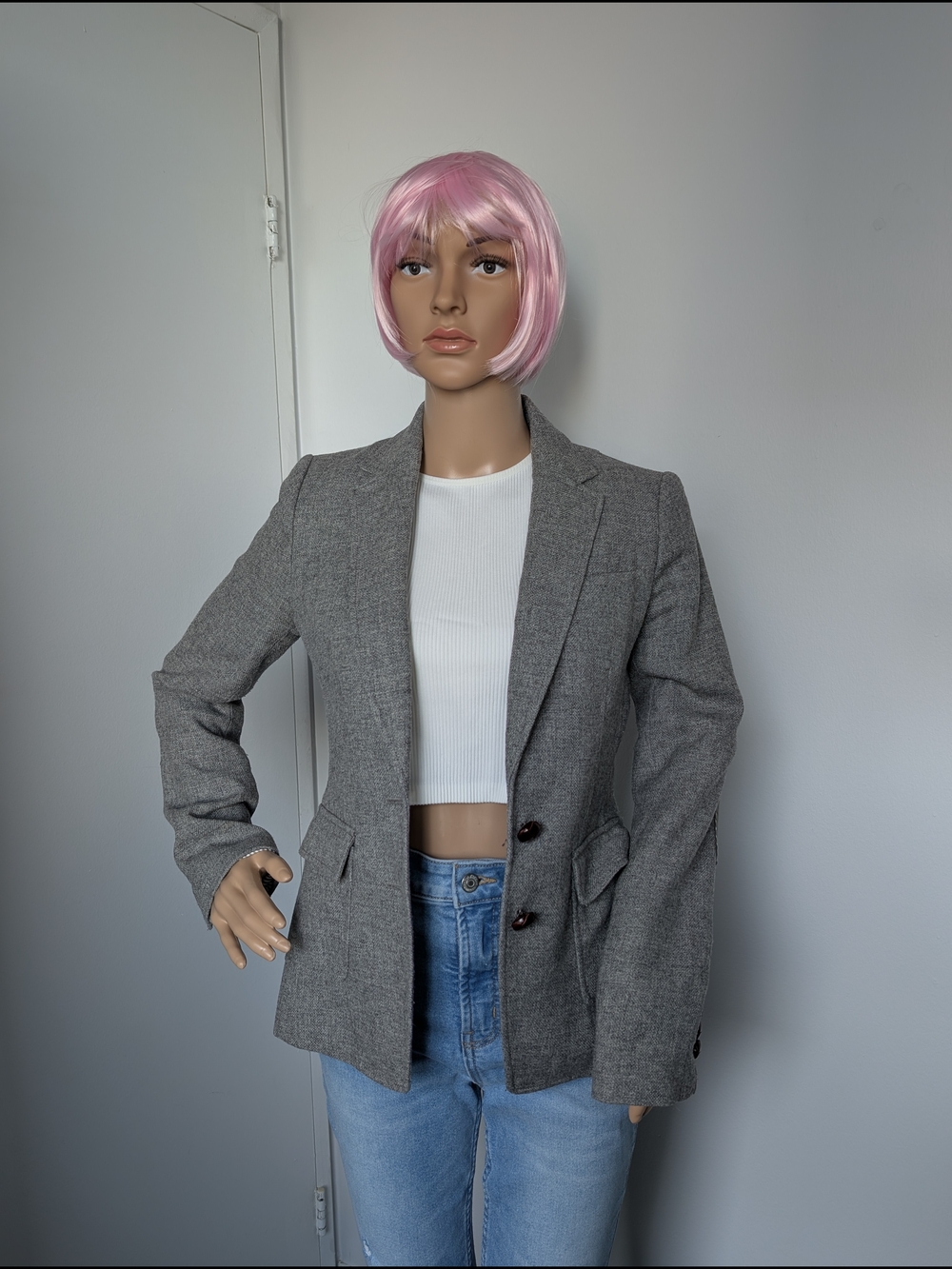 Banana Republic Gray Tailored Women's Blazer